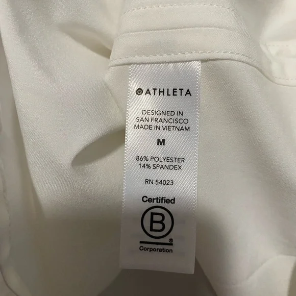 Athleta White Sleeveless Crew Neckline Lightweight Athletic Tank Top Medium - Picture 5 of 6